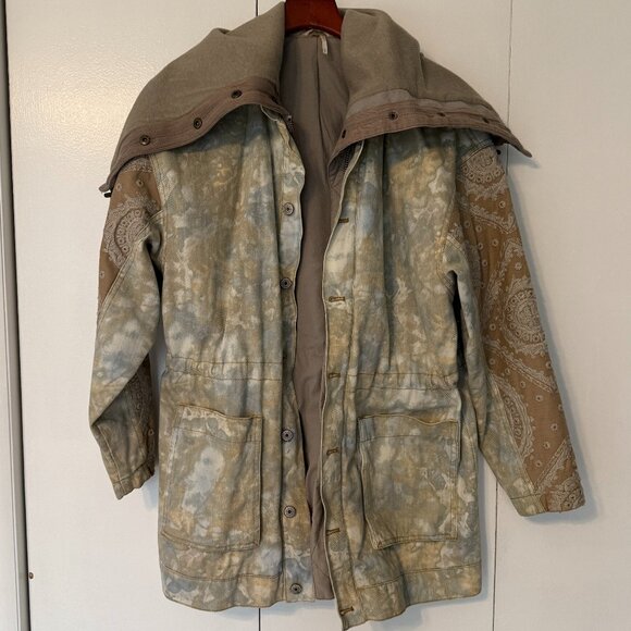 Free People Layered Tie Dye Parka Retail $298 - Picture 2 of 5